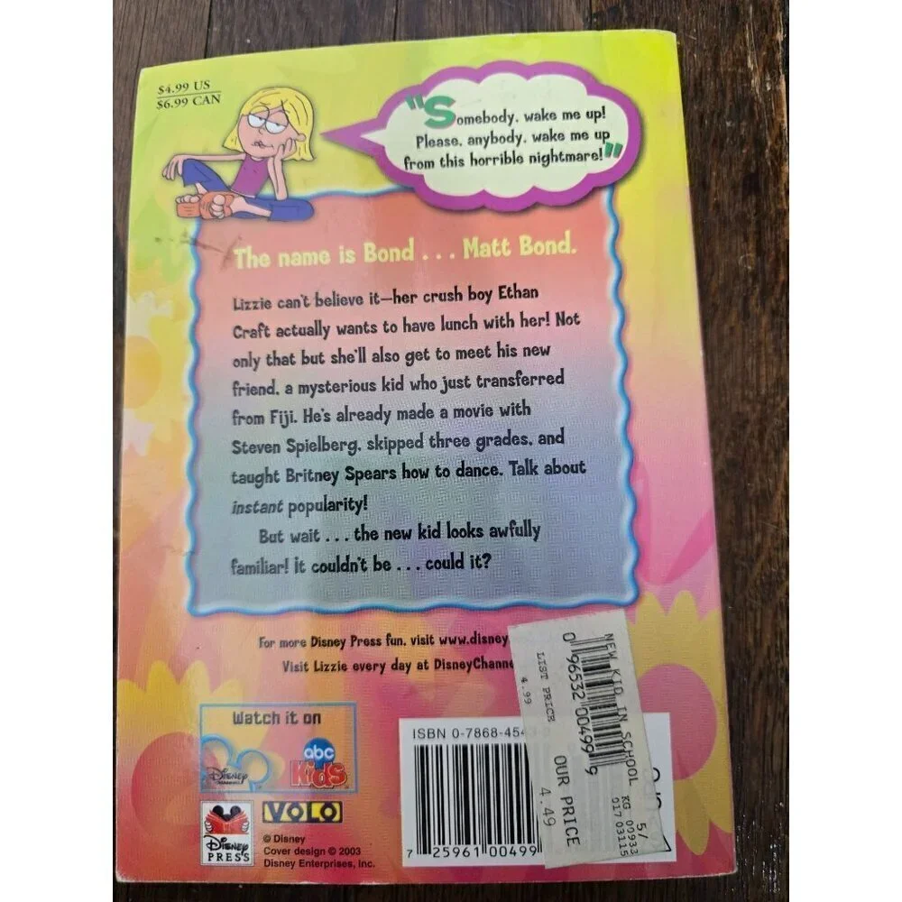 Vintage Lizzie McGuire New Kid in School Book